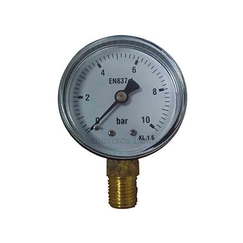 Manomètre à air 0-10 bar 1/4'', boîtier en acier inoxydable pour filtre a sable piscine, réducteur de pression, pression air Manomètre à air 0-10 bar 1/4'', boîtier en acier inoxydable pour filtre a sable piscine, réducteur de pression, pression air