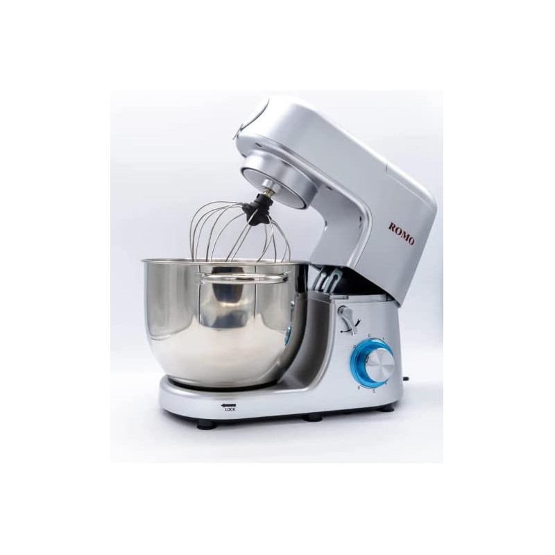 Mixeur, mixeur et hachoir à viande 1500 W. Robot culinaire professionnel 7 L, 6 vitesses. Gris.