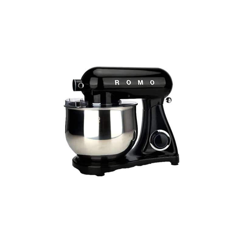 Orbital Mixer Kneter 1800W. Professioneller Food Processor 8L. 6 Geschwindigkeiten. Retro-Vintage-Design. Schwarze Farbe	