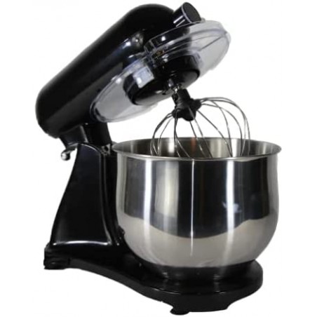 1800 W Orbital-Teigmixer. 8 l professionelle Küchenmaschine, 6 Geschwindigkeiten. Retro-Vintage-Design. Schwarz.
