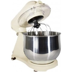 Orbital Mixer Kneter 1800W. Professioneller Food Processor 8L. 6 Geschwindigkeiten. Retro-Vintage-Design. Cremefarben.	
