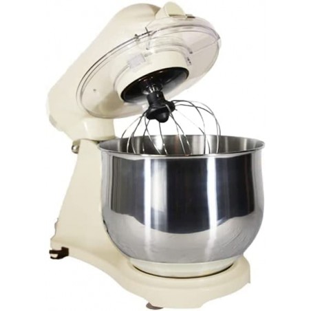 Impastatrice orbitale 1800W. Robot da cucina professionale 8L. 6 velocità. Design retrò e vintage. Colore crema.