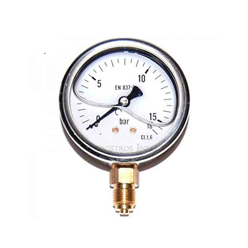 Manomètre glycérine 0-16 bar 1/4'', boîtier en acier inoxydable pour filtre a sable piscine, réducteur de pression, pression air Manomètre glycérine 0-16 bar 1/4'', boîtier en acier inoxydable pour filtre a sable piscine, réducteur de pression, pression air
