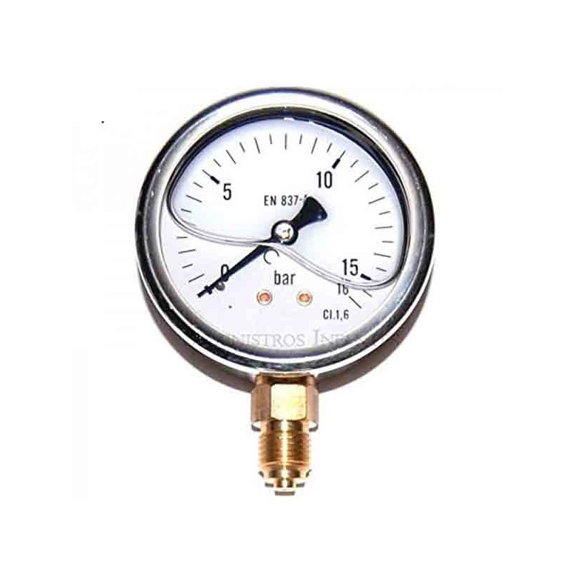 Glycerin dial pressure gauge 0-16 bar 1/4"