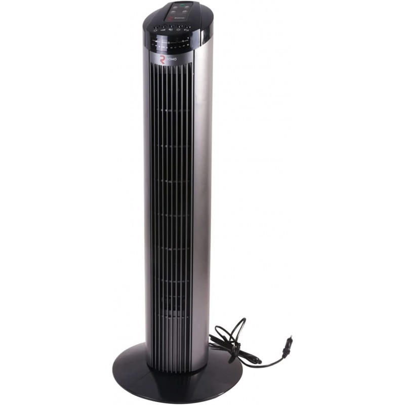 Ventilateur tour 50W avec télécommande et Oscillation 80º, RO-VT50, noir