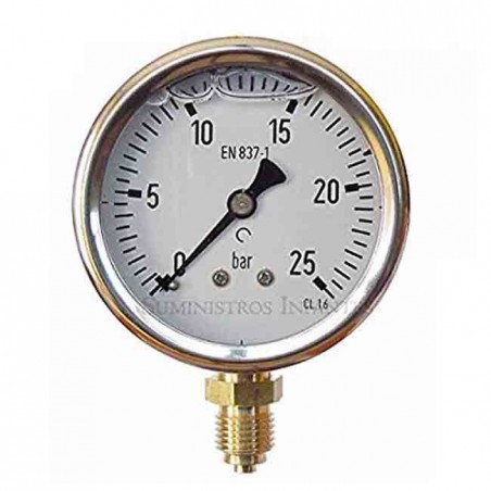 Manometro a quadrante in glicerina 0-25 bar 1/4"