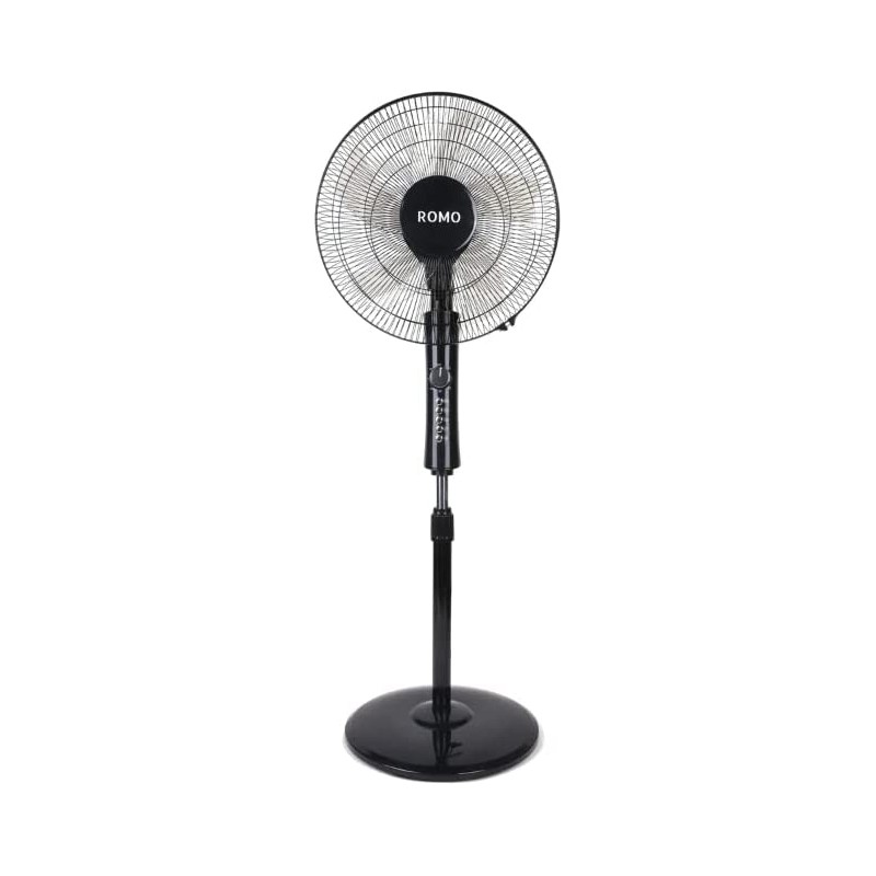 Ventilateur sur pied 60w à 3 vitesses et Oscillation, RO-VP60W, noir