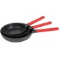 Set di 3 padelle in alluminio fuso da 20, 24 e 28 cm, rivestimento antiaderente per tutti i tipi di fornelli	