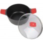 Saucepan with 24 cm tempered glass lid and silicone handles. suitable for induction Saucepan with 24 cm tempered glass lid and silicone handles. suitable for induction