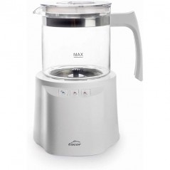 3-in-1-Milchaufschäumer mit Behälter, Edelstahlbasis, 250 ml, Weiß – 3600 W