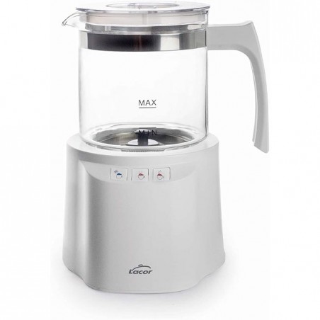 Espumador de leite 3 em 1 com tigela, base de aço inoxidável, 250 ml, branco - 3600 W