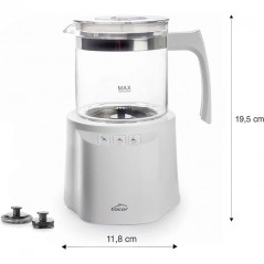 3-in-1-Milchaufschäumer mit Behälter, Edelstahlbasis, 250 ml, Weiß – 3600 W