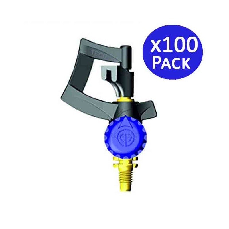 Pacote com 100 microaspersores Ballerina 360° | Alcance ajustável de 0 a 3,8 m | Para irrigação por aspersão | Ideal para planta