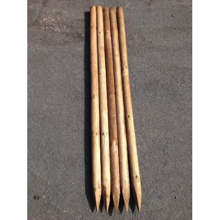 Pack 20 x Estaca para árboles Ø5 cm x 200cm, poste de madera redondos con punta, empalizadas, estacas de fijación, tutores