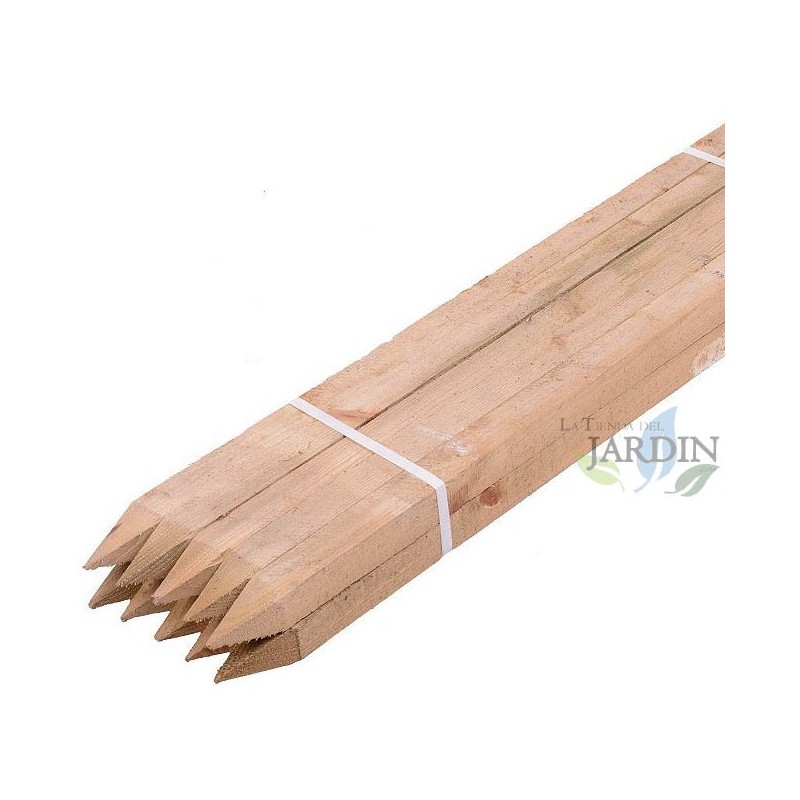 Lot de 20 Tuteur en bois 180 cm Ø 3 cm | Tuteurs avec Pointe | Poteaux en Bois | Piquets de Fixation | Piquets de Jardin