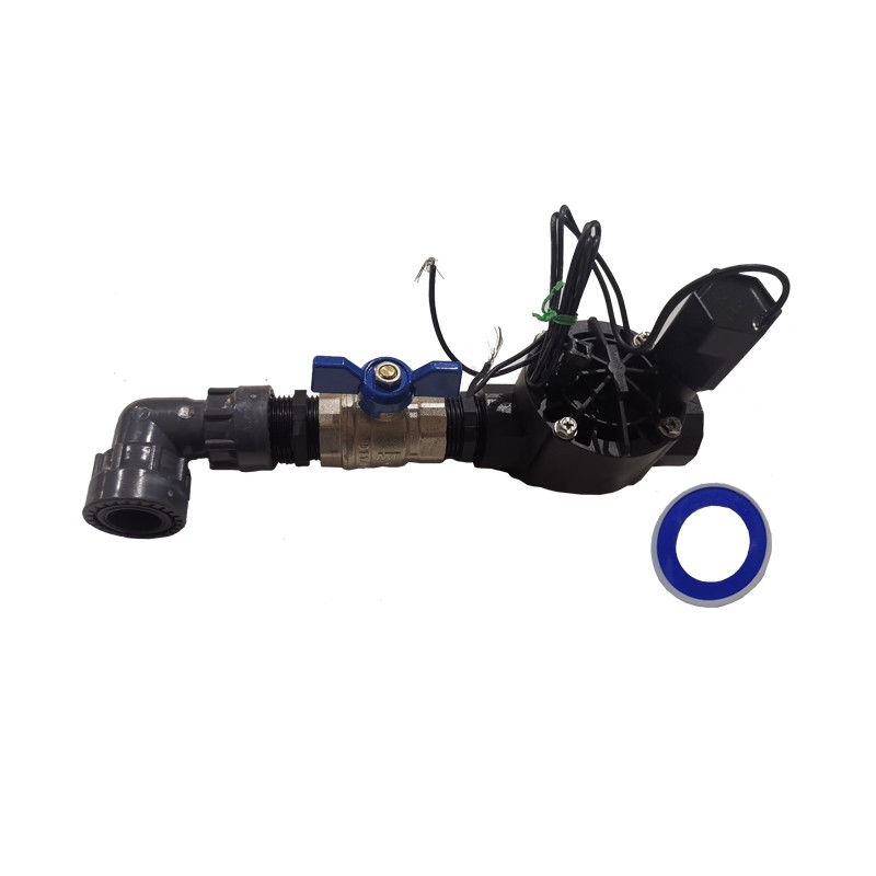 Sistema de irrigação automática de jardim de 1 zona com válvula solenoide Rain Bird HV de 1" e 9 V. Use com controladores alimen