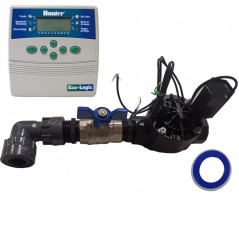 Sistema automático de irrigação de jardim de 1 zona com controlador ELC401 e válvula solenóide Rain Bird HV 1" 24v