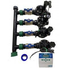 4-Zone Automatic Garden Irrigation System with ELC401 Controller and Rain Bird HV 1" 24v Solenoid Valves