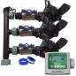 Sistema di Irrigazione Automatica a 3 Zone con Programmatore ESP 9V + Elettrovalvole Rain Bird HV 1'' 9V