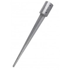 Wooden Post Support Ø 10cm/90cm | Round Galvanized Steel Stake | Hammering Anchors into Wooden Post Bases for Burying