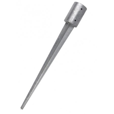 Wooden Post Support Ø 10cm/90cm | Round Galvanized Steel Stake | Hammering Anchors into Wooden Post Bases for Burying