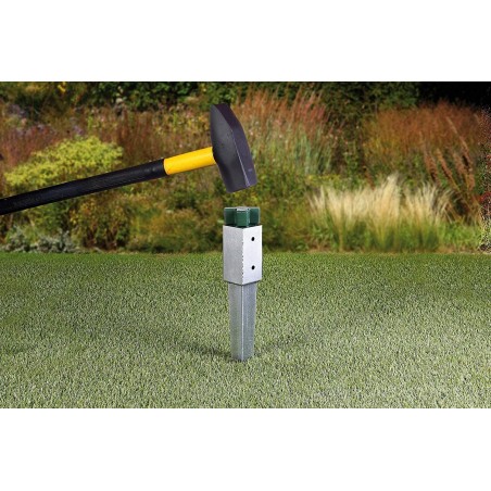 Bussola di terra ripiegabile per montanti Supporto per montante di manicotto ripiegabile zincato 9 x 9 x 90 cm