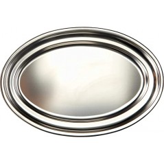  LACOR Oval Platter in Stainless Steel, Silver [40 x 26 cm]