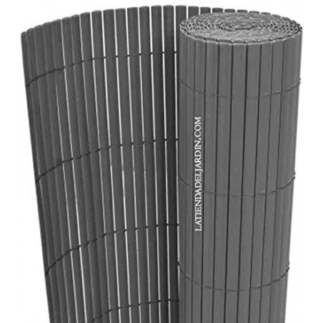 Barrière de protection PVC 1 x 3 m, gris anthracite double face pour jardins et terrasses