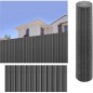 Canisse Synthétique PVC double 1 x 3 m avec Cannes Entières anthracite, Brise-Vue pour Jardins, Balcons et Clôtures