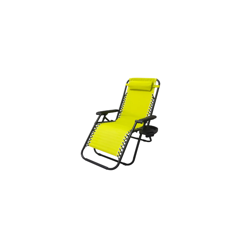 Lot de 2 Chaise de camping pliable zéro gravité, pour le jardin et de plage, jaune rayé Lot de 2 Chaise de camping pliable zéro gravité, pour le jardin et de plage, jaune rayé