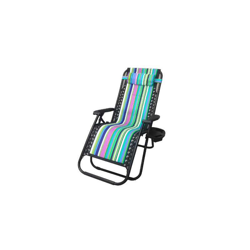 Folding Lounger for Garden and Beach, Blue Striped Color Folding Lounger for Garden and Beach, Blue Striped Color
