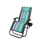 Folding Lounger for Garden and Beach, Blue Striped Color Folding Lounger for Garden and Beach, Blue Striped Color