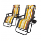Set di 2 Sdraio pieghevole per giardino e spiaggia, a righe gialle Set di 2 Sdraio pieghevole per giardino e spiaggia, a righe gialle