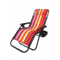 Folding Lounger for Garden and Beach, Red Striped Color Folding Lounger for Garden and Beach, Red Striped Color