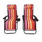 Folding sun lounger for garden and beach, red stripes (pack of 2) Folding sun lounger for garden and beach, red stripes (pack of 2)