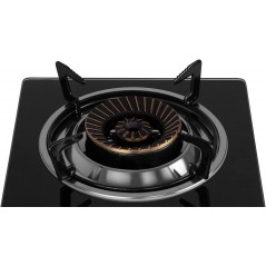 Fornello a gas Orbegozo FO1720, corpo in acciaio inossidabile e superficie in vetro temperato nero (7 mm). Carburante: Gas butan