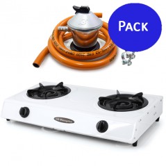 Pack Orbegozo FO2600 gas stove, butane or propane gas + Complete butane gas regulator