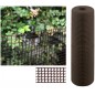 Maille plastique carré 1x1 cm, marron 1 x 25 m, clôture artificiel pour terrasses, balcons ou jardins