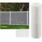 Maille plastique carré 2x2 cm, blanc 1 x 25 m, clôture artificiel pour terrasses, balcons ou jardins