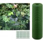 Maille plastique carré 2x2 cm, vert 1 x 25 m, clôture artificiel pour terrasses, balcons ou jardins