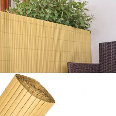 Cañizo ocultación doble cara PVC natural 1 x 5 metros, para jardin, balcón y terrazas