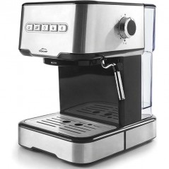 Espresso-Kaffeemaschine mit 2 Kaffeeausläufen und Milchaufwärm-/Aufschäumfunktion, geeignet für gemahlenen Kaffee und Lacor-Kaps