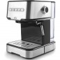 Espresso coffee maker with 2 coffee outlets and milk heating/frothing function, suitable for ground coffee and Lacor capsules. Espresso coffee maker with 2 coffee outlets and milk heating/frothing function, suitable for ground coffee and Lacor capsules.