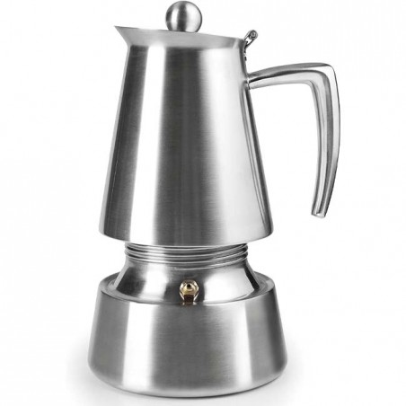Máquina de café expresso Lacor Hyperluxe em aço inoxidável - 6 xícaras