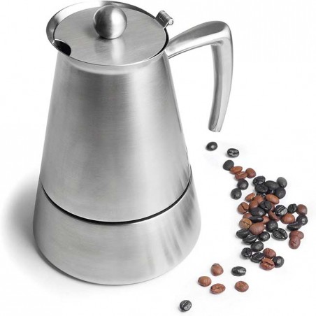 Máquina de café expresso Lacor Hyperluxe em aço inoxidável - 6 xícaras