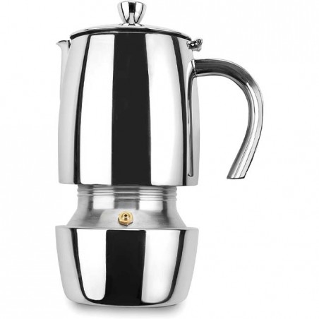 Cafetière expresso Lacor Luxe en acier inoxydable - 10 tasses.