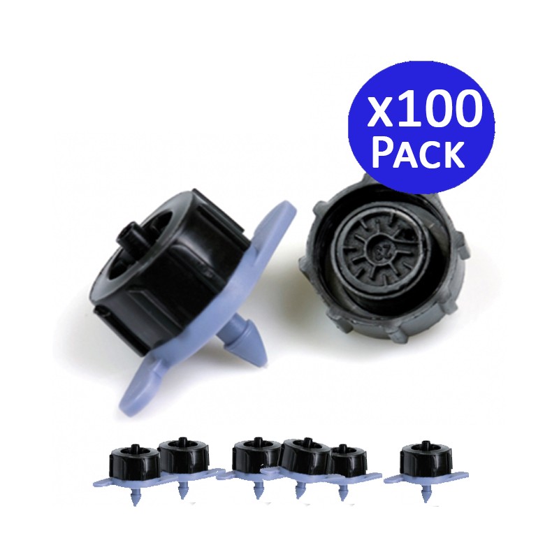 Lot de 100 goutteurs d'irrigation turbulents amovibles 4 litres/heure