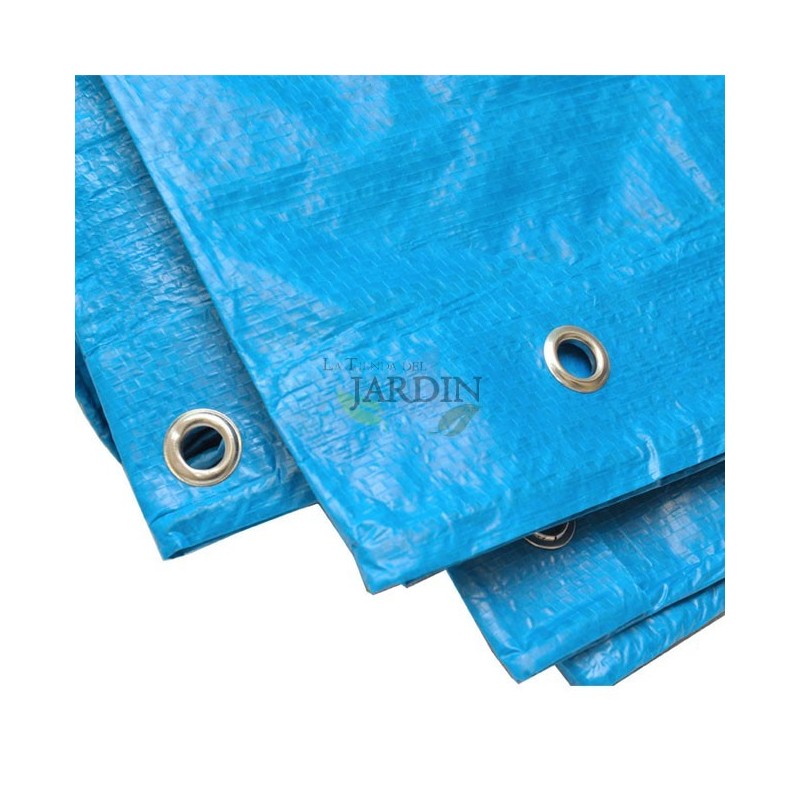 Tenda da sole rinforzata blu 2 x 3 metri 90 gr/m2 con occhielli