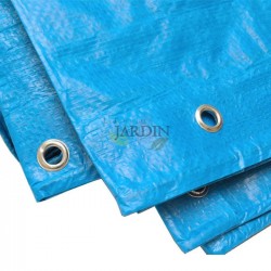 Tenda da sole rinforzata blu 2 x 3 metri 90 gr/m2 con occhielli