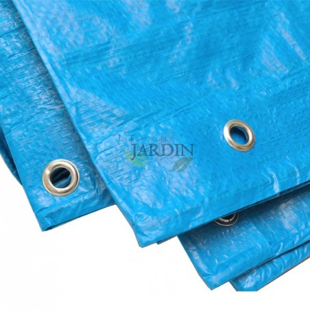Toldo reforçado azul 5 x 8 metros 90 gr/m2 com ilhós